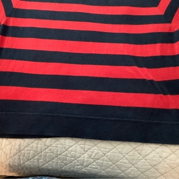 J Jill silk/cotton sweater. Red and Navy stripes.  Size large. Silk/cotton. - Picture 5 of 9
